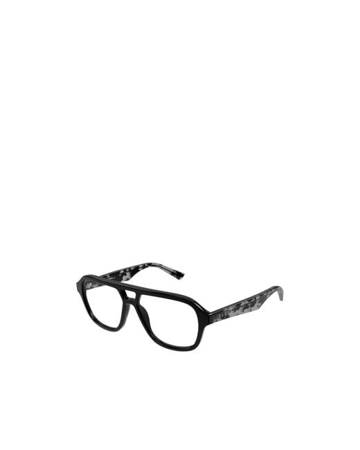 Gucci White Tortoiseshell-Effect Pilot-Frame Glasses for men