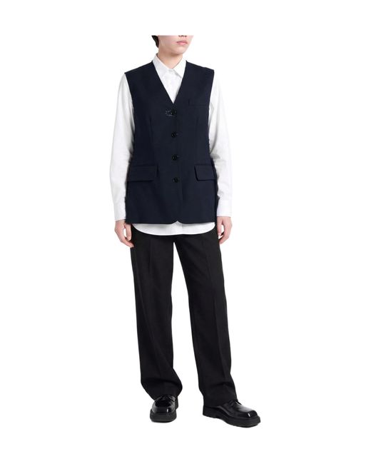 Marni Blue Midnight Tailored Vest Virgin Wool