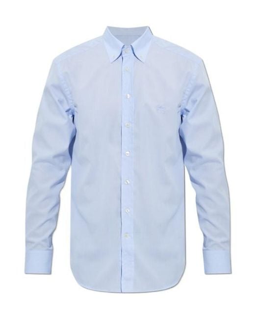 Etro Blue Long-Sleeved Shirt for men
