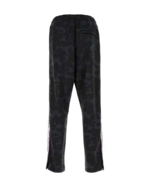 A Bathing Ape Black Camo Relaxed Sweatpants for men