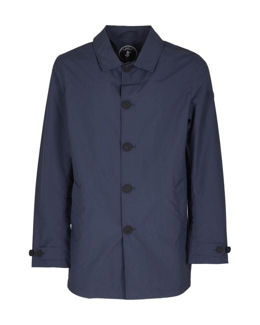 Save The Duck Blue Single-Breasted Coat for men
