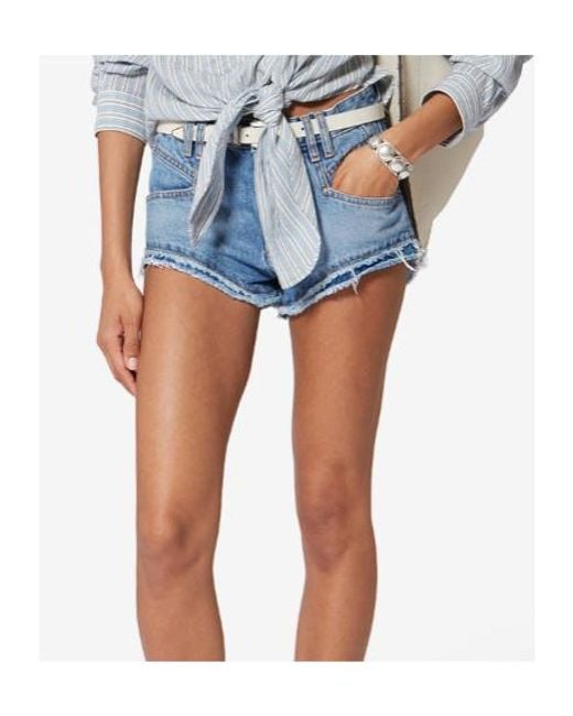 Isabel Marant Blue Eneidala Denim Shorts