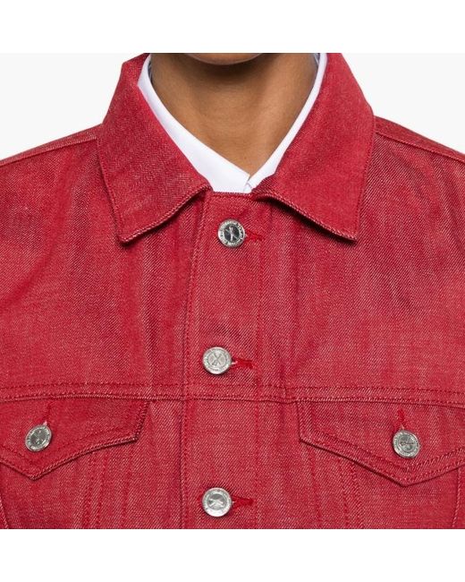 A.P.C. Red Button-Fastening Denim Jacket