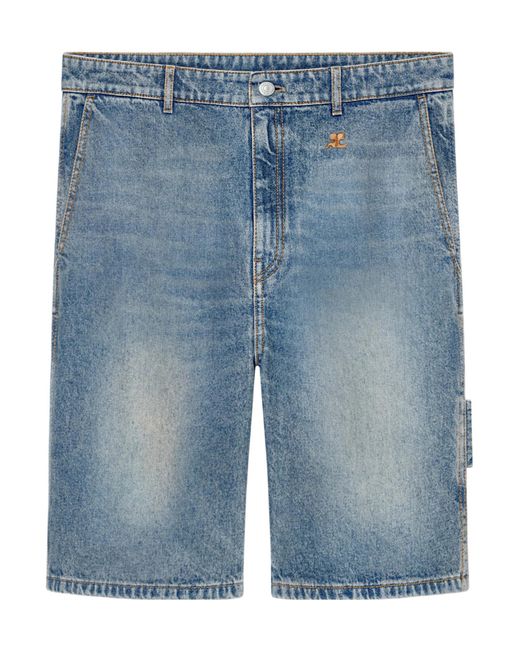 Courreges Blue Courrèges Cargo Denim Shorts for men