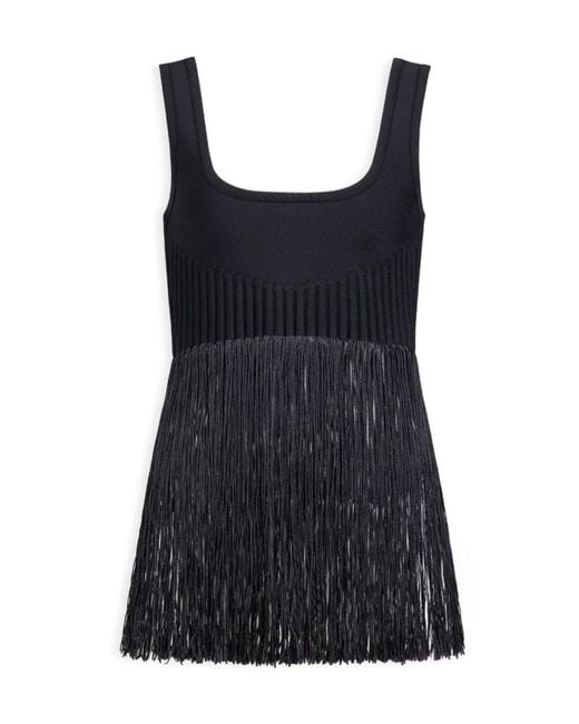 Alaïa Black Fringed Tank Top