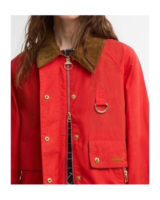 Barbour Red Mackworth D-Ring Jacket