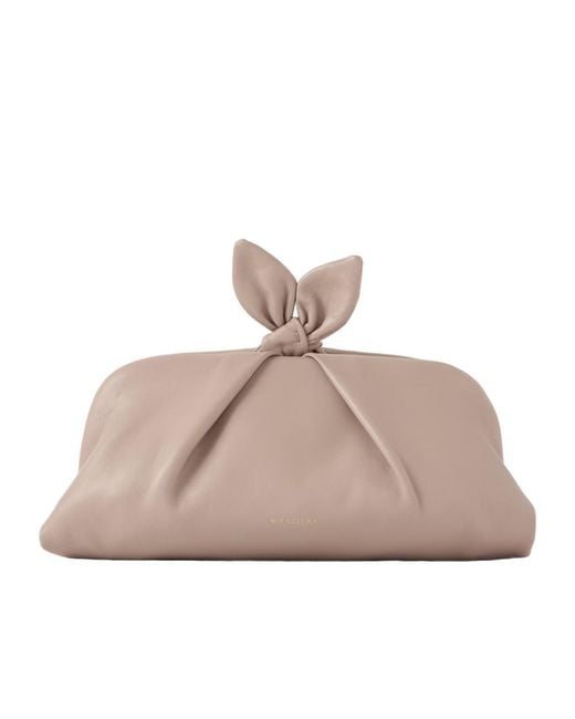 Aquazzura Pink Pleated Leather Clutch