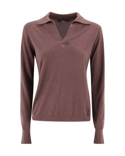 Weekend by Maxmara Brown Cappa Knitted Polo Shirt