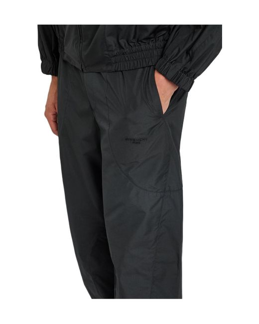Givenchy Black Panelled Cotton-Shell Track Pants for men