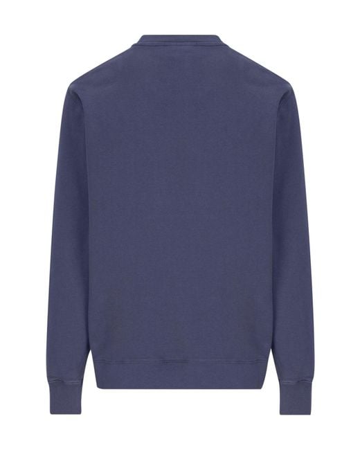 Maison Kitsuné Blue Maison Kitsuné Chillax Fox Patch Crewneck Sweatshirt for men