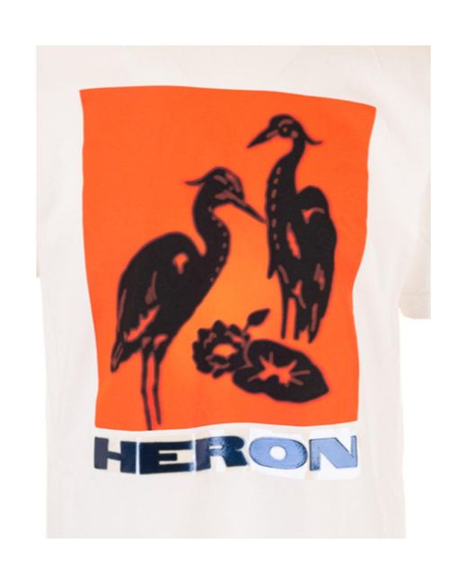 Heron Preston Orange Logo Logo Printed T-Shirt for men