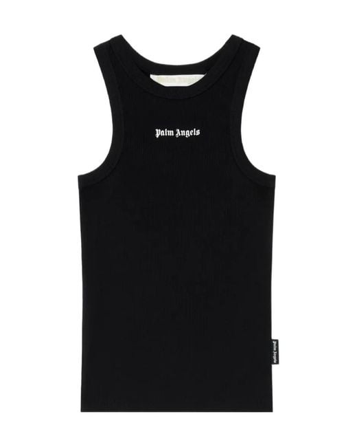Palm Angels Black Sleeveless Tops