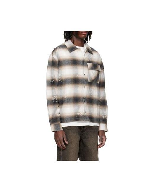 Represent Gray Checked Flannel Shirt for men