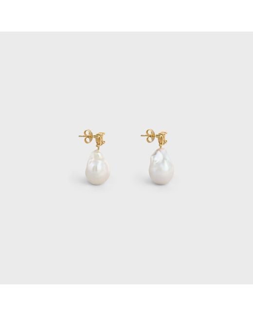 Céline White Baroque Triomphe Earrings