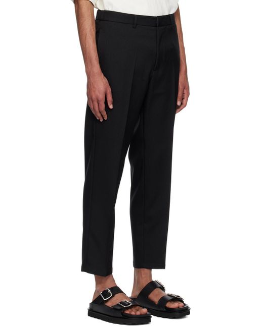 Jil Sander Black Tailored Straight-Leg Pants for men
