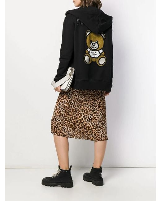 Moschino Black Beaded Teddy Bear Casual Jacket