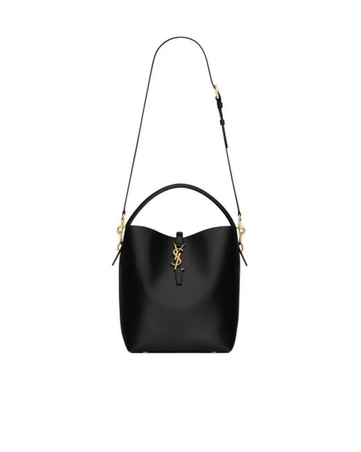 Saint Laurent Black Le 37 Logo Plaque Shoulder Bag