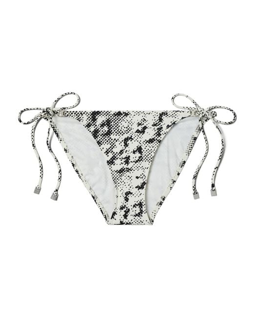 Tory Burch White All-Over Printed Drawstring Bikini Bottoms