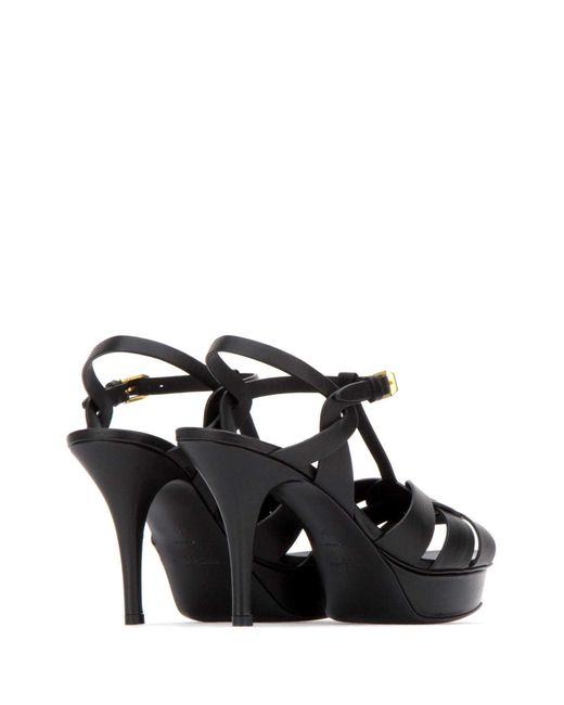 Saint Laurent Black Tribute Platform Sandals