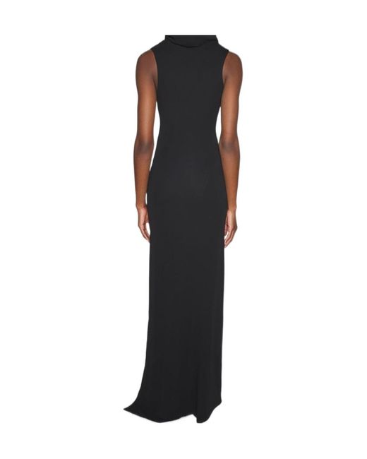 Mugler Black Hooded Maxi Dress
