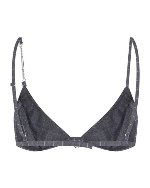 Dondup Blue Erotica Chain Striped Bra