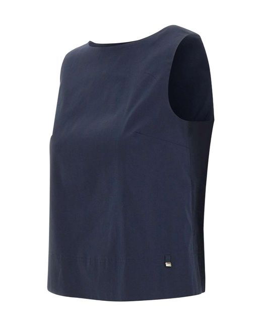 Herno Blue Bow-Back Sleeveless Top