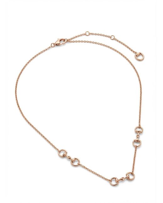 Gucci White Horsebit Diamond 18K Pendant Necklace