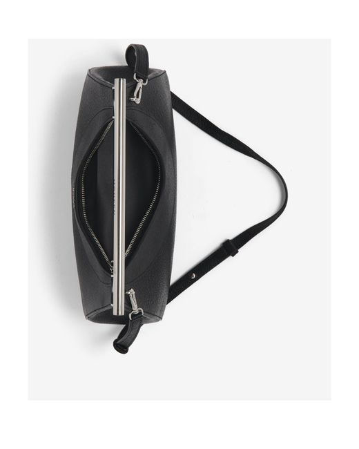 McQueen Black Cross-Bar Logo Printed Tote Bag