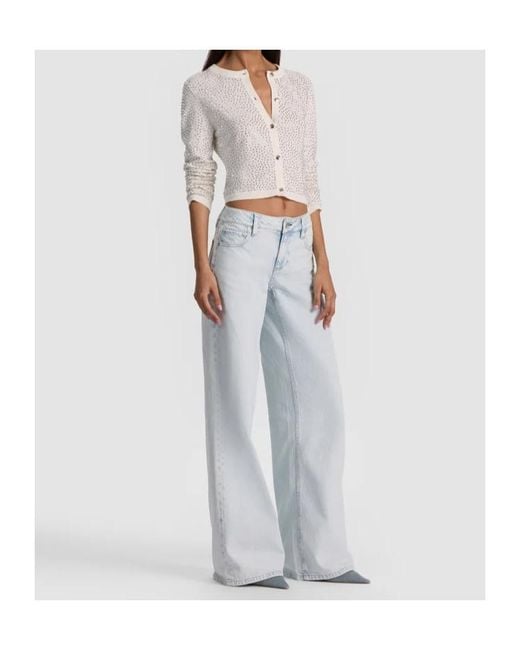 Alice + Olivia White Carson Embellished Cardigan