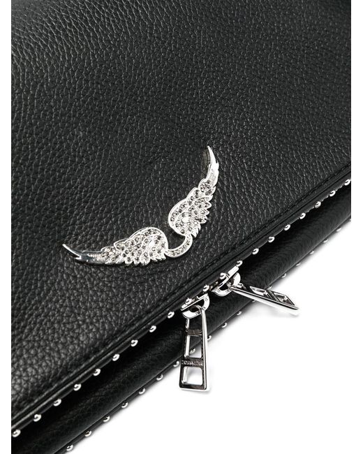 Zadig & Voltaire Black Stud-Embellished Chain-Linked Shoulder Bag