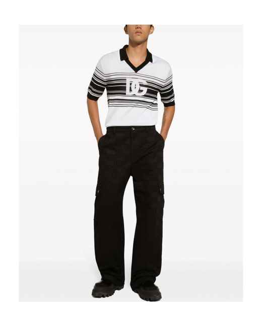Dolce & Gabbana Black Silk Polo Shirt for men