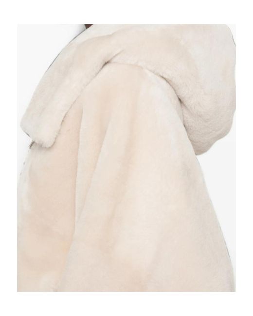 Blancha Blue Hooded Shearling Jacket
