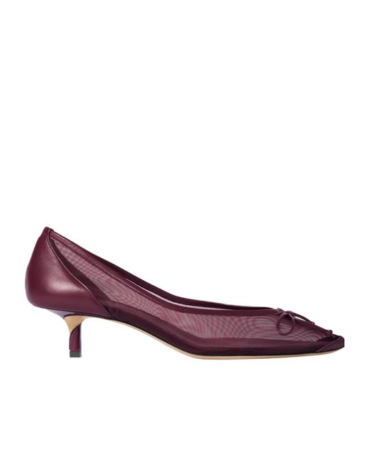 Jacquemus Purple 45Mm Tourni Bow-Detail Pumps