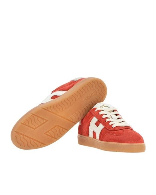 Hogan Red Cool Panelled Low-Top Sneakers