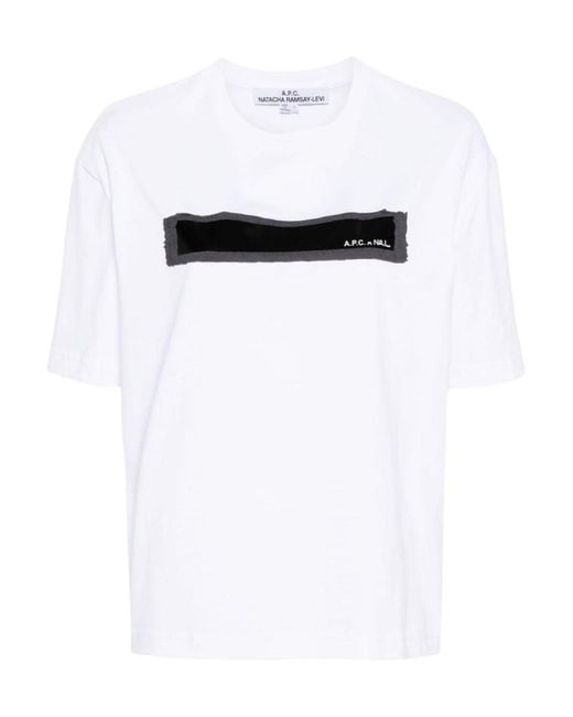 A.P.C. White Logo-Stamp T-Shirt
