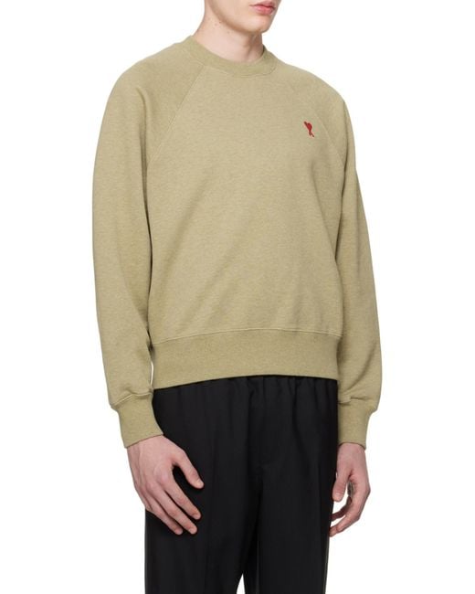 AMI Natural Ami De Coeur Crewneck Sweatshirt for men