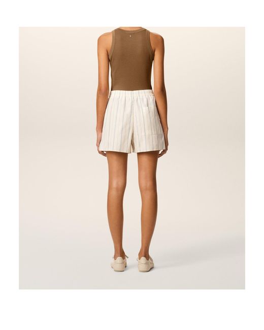 AMI Natural Striped Elasticated Waist Shorts for men