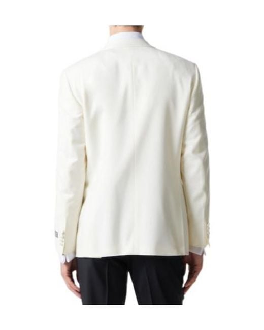 Canali White Wool Suit Jacket for men