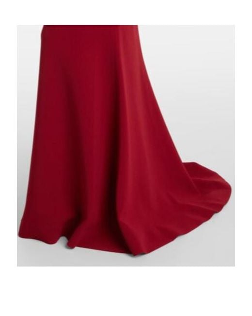 Elie Saab Red Caped Cady Gown