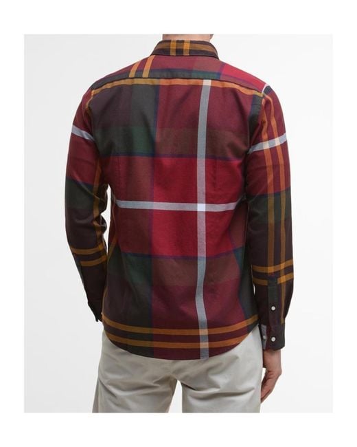 Barbour Black Long Sleeve Patterned Shirt for men