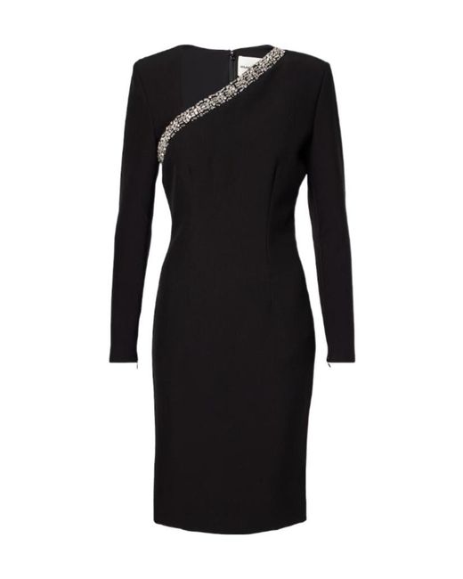 Roland Mouret Black Embellished Midi Dress