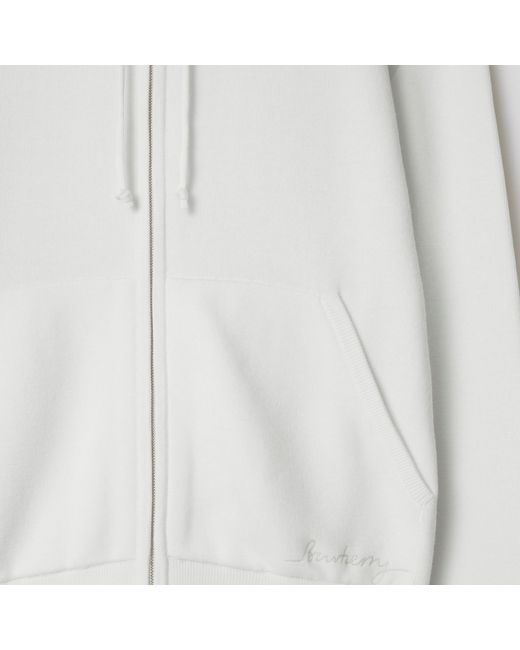 Burberry White Logo-Print Hoodie