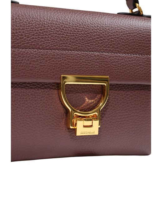 Coccinelle Red Grained Top Handle Shoulder Bag