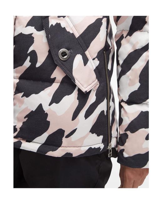 Moose Knuckles White Camouflage Printed Down Jacket