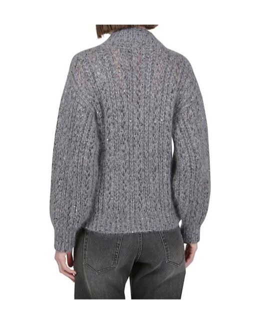 Eleventy Gray Sequin-Embellished Cardigan