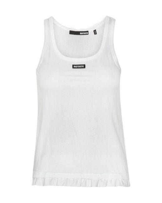 ROTATE BIRGER CHRISTENSEN White Logo Patch Sleeveless Top