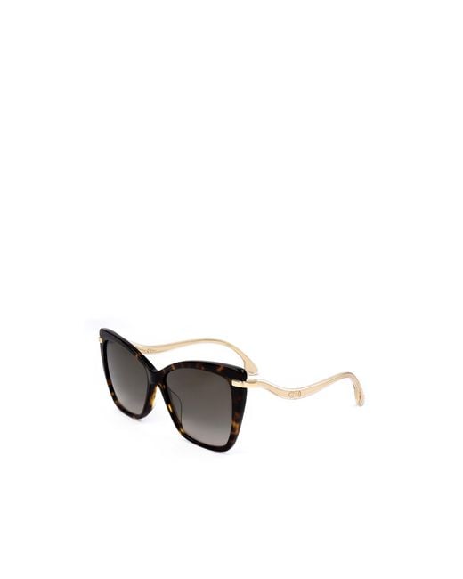 Jimmy Choo Metallic Eyewear Cat-Eye Frame Sunglasses