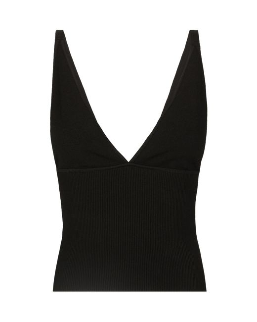 Dolce & Gabbana Black Viscose-Knit Vest Top