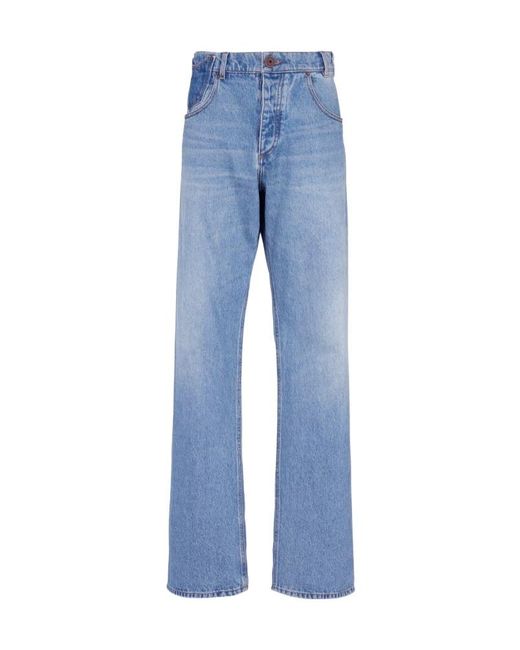 Balmain Blue Belt-Loop Jeans for men