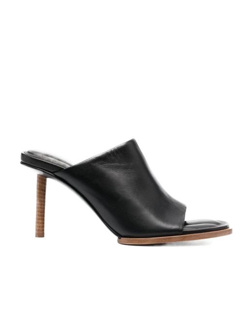 Jacquemus Black Les Mules Rond Carré Leather Mules